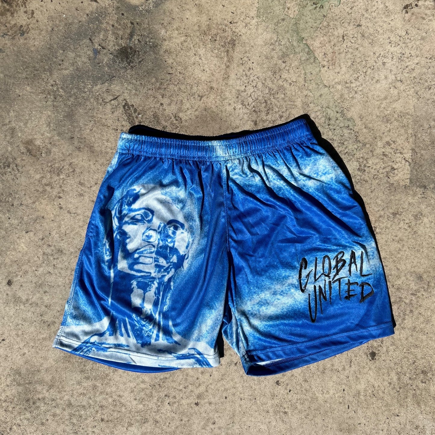 Blue Astro United Mesh Shorts